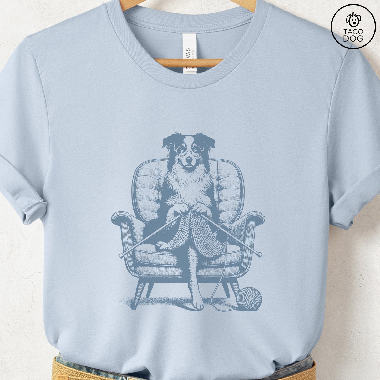 Australian Shepherd Aussie Knitting T-Shirt