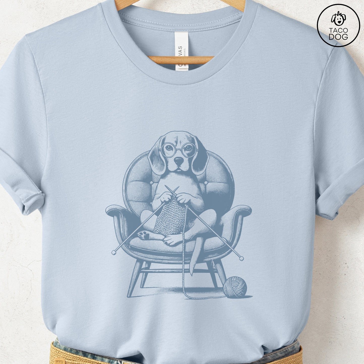 Beagle Knitting T-Shirt