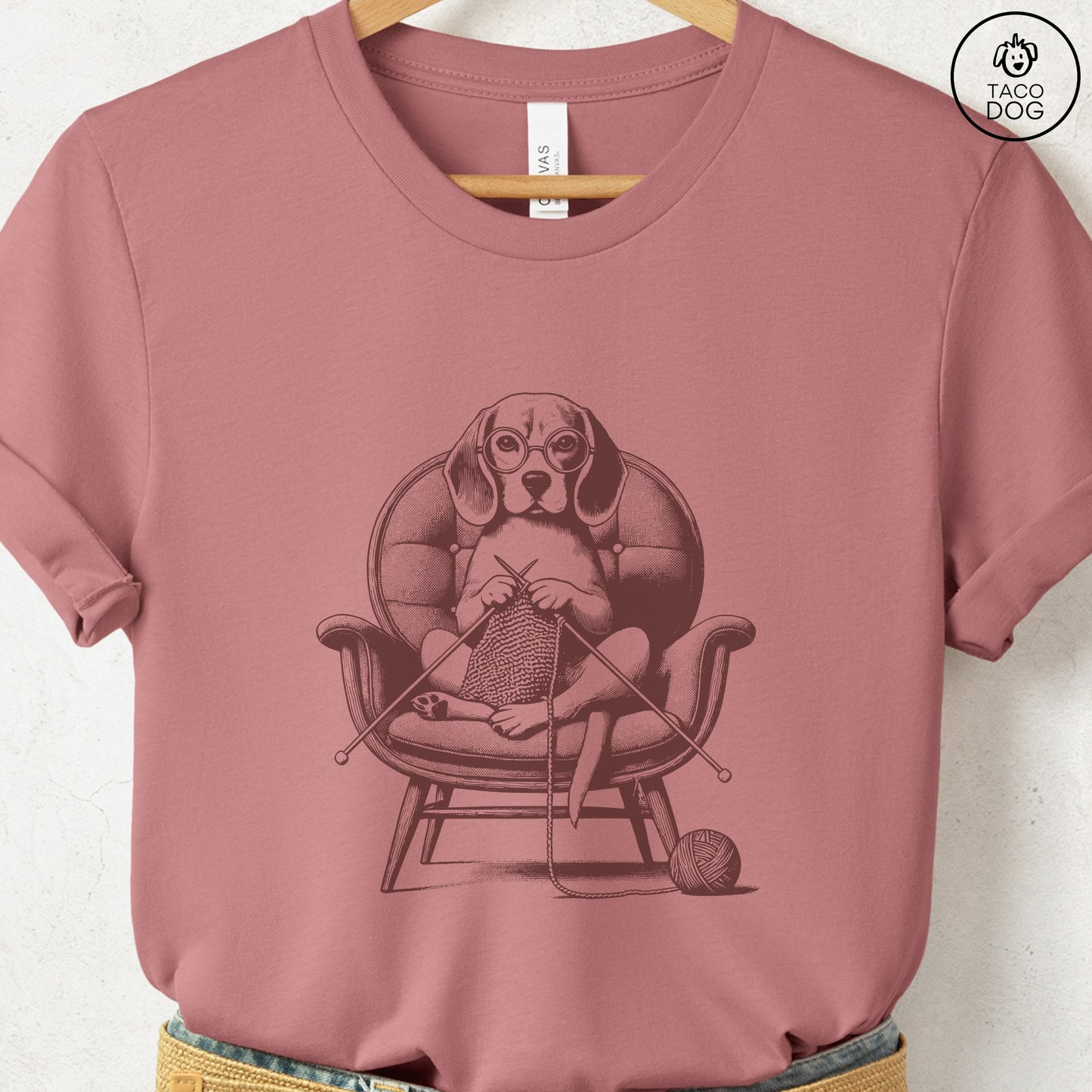 Beagle Knitting T-Shirt