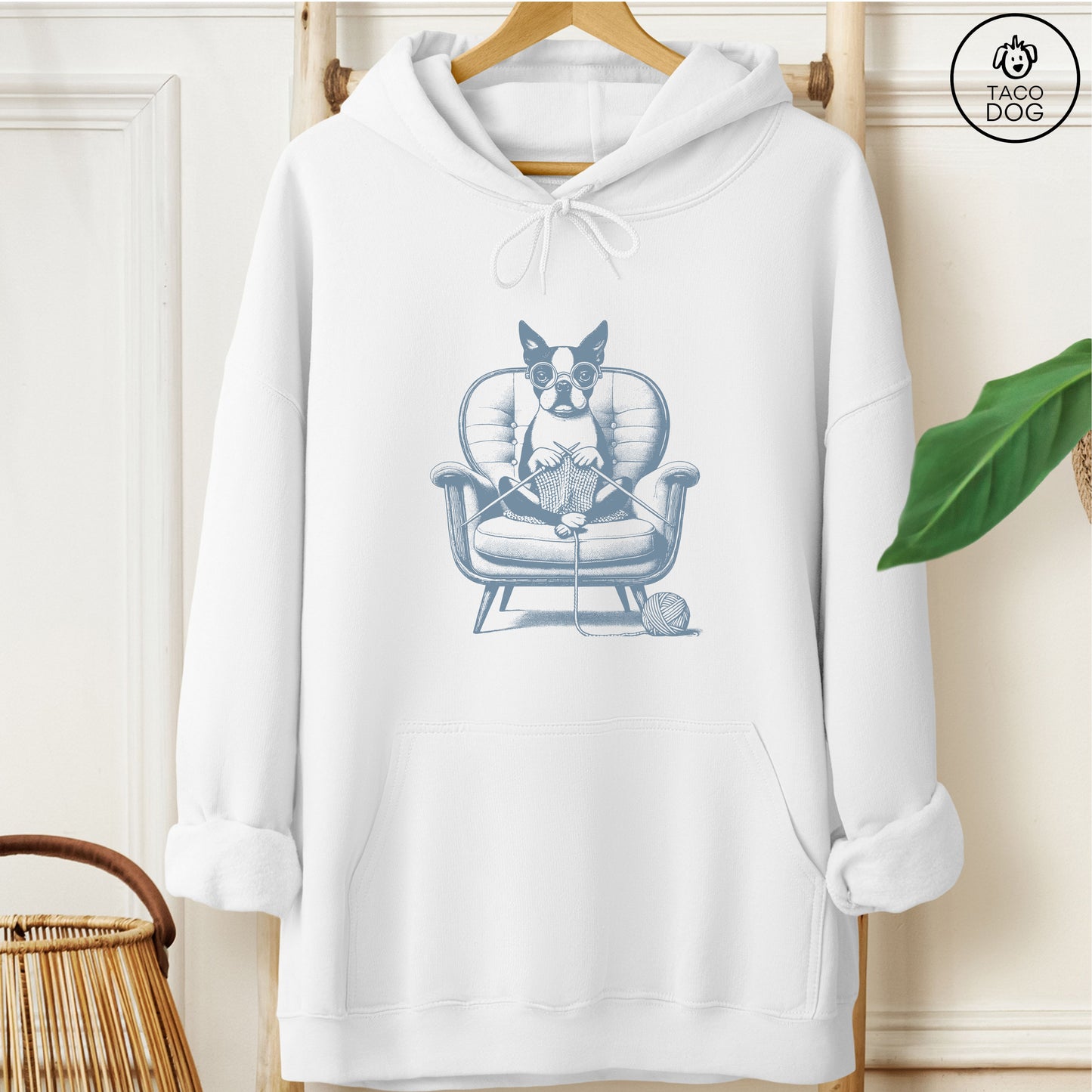 Boston Terrier Knitting Hoodie