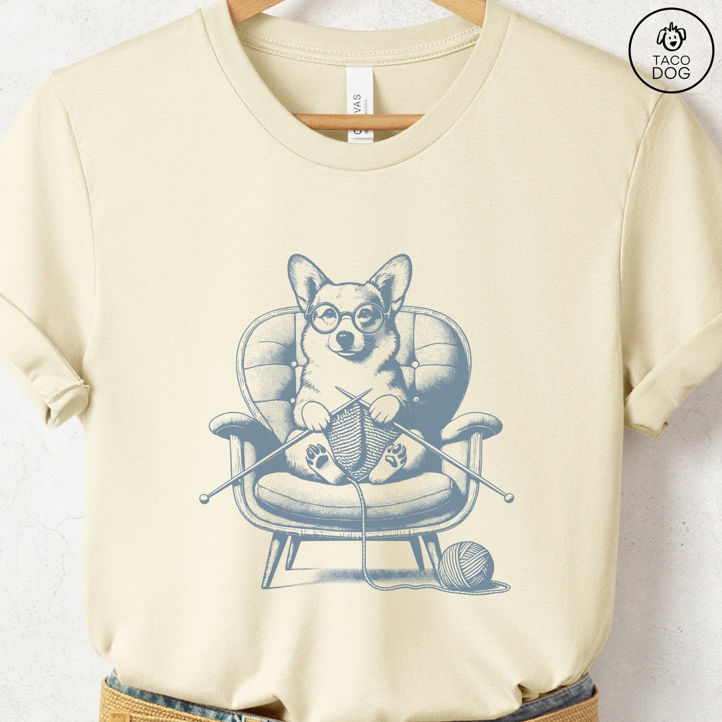 Corgi Knitting T-Shirt