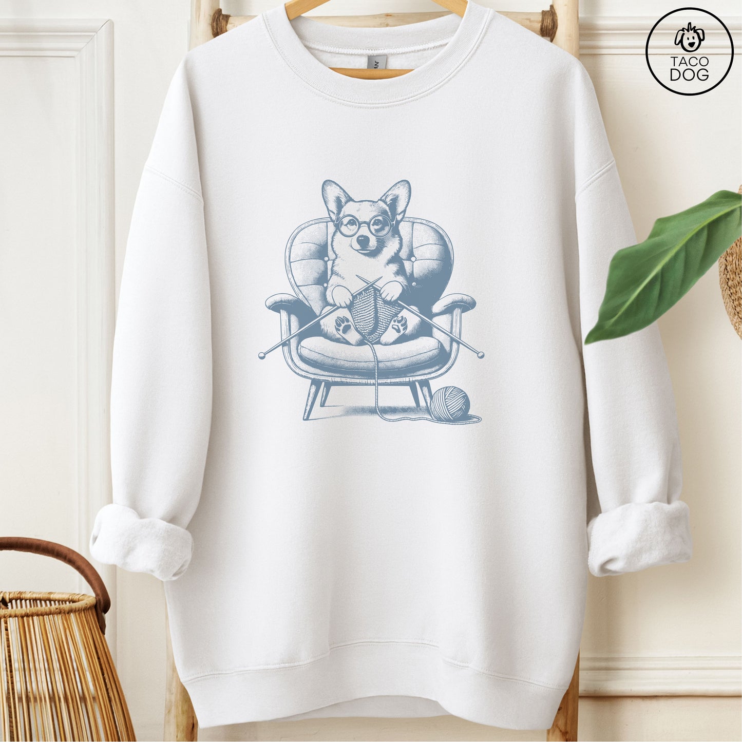 Corgi Knitting Sweatshirt