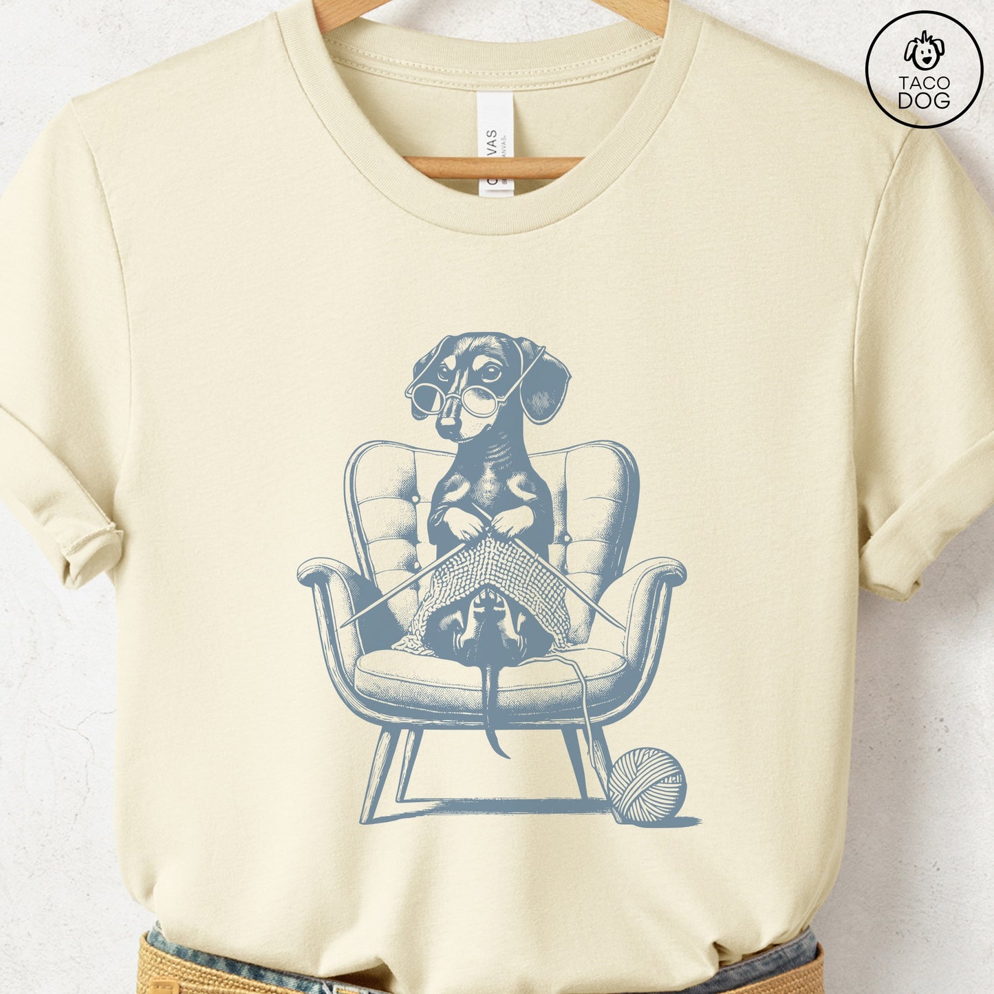 Dachshund Knitting T-Shirt