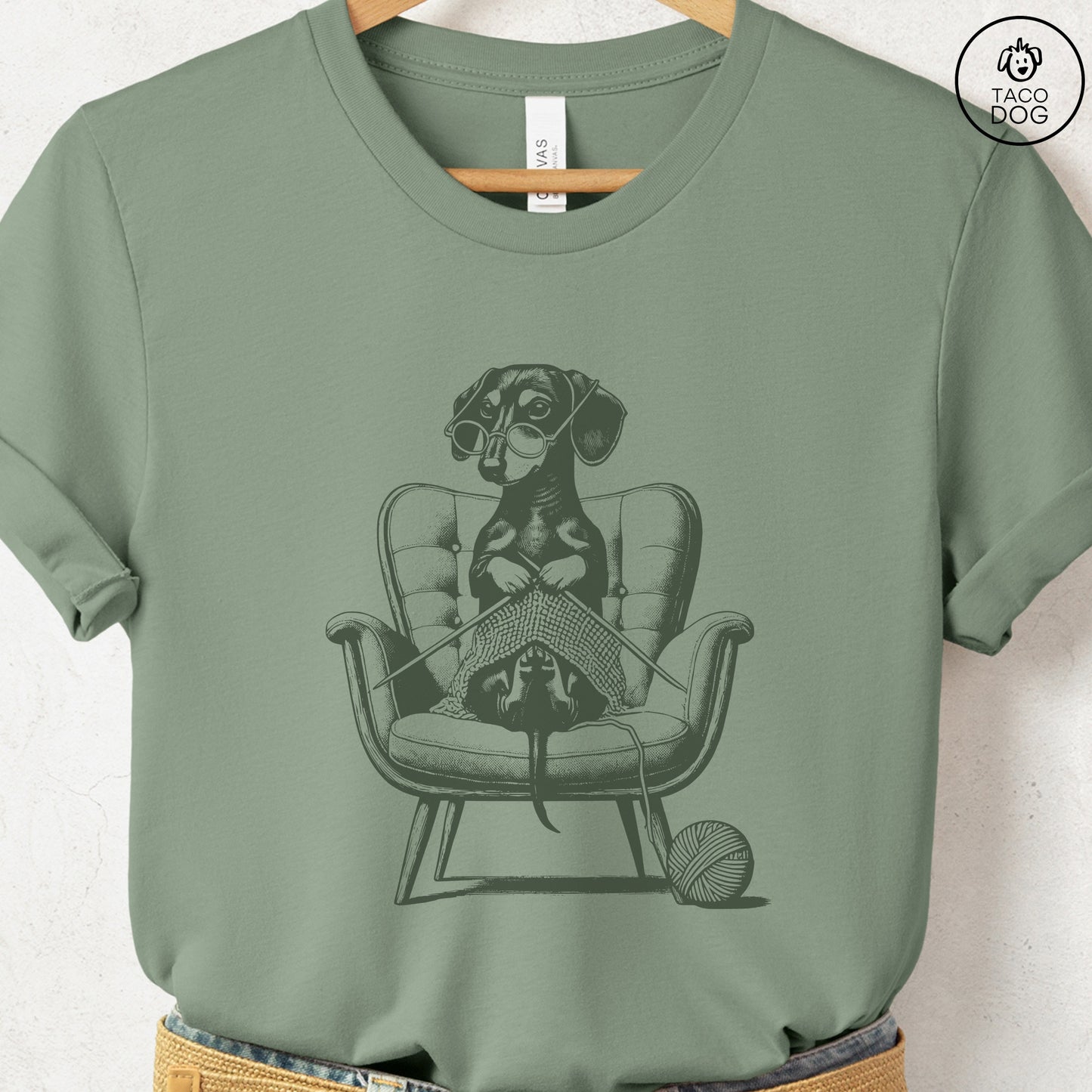 Dachshund Knitting T-Shirt
