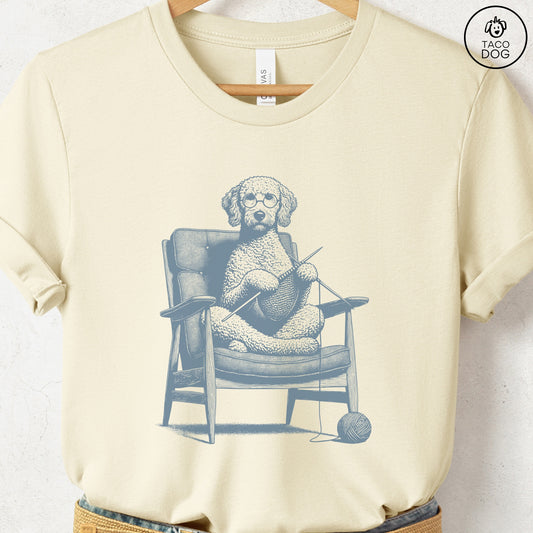 Doodle Knitting T-Shirt Natural Taco-Dog