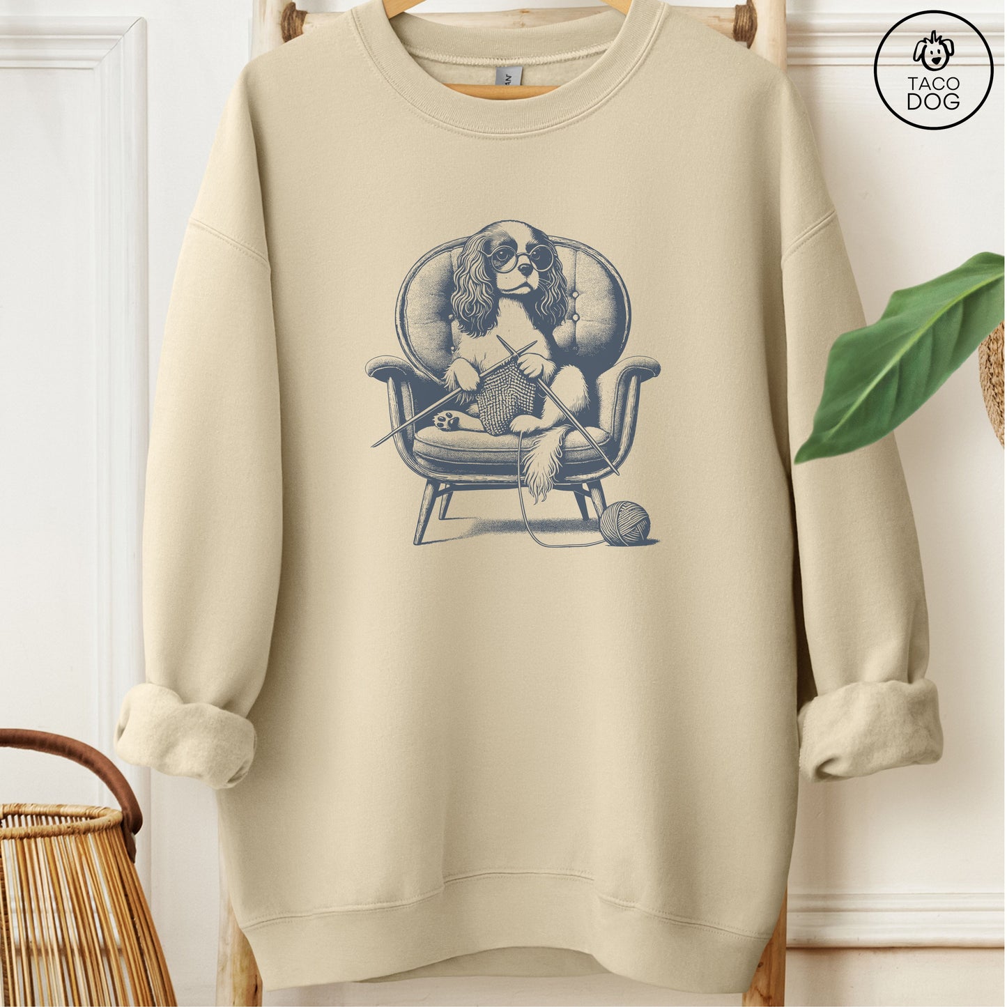Cavalier King Charles Spaniel Knitting Sweatshirt