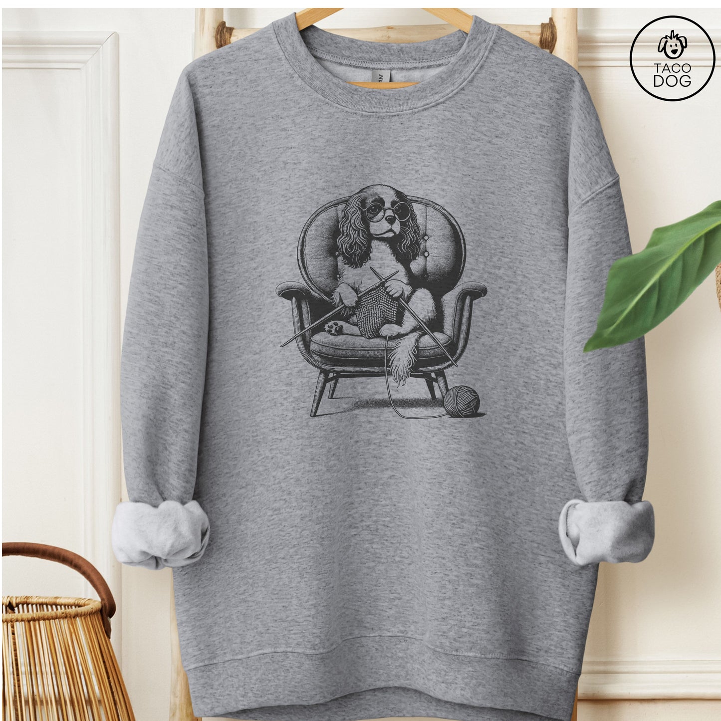 Cavalier King Charles Spaniel Knitting Sweatshirt