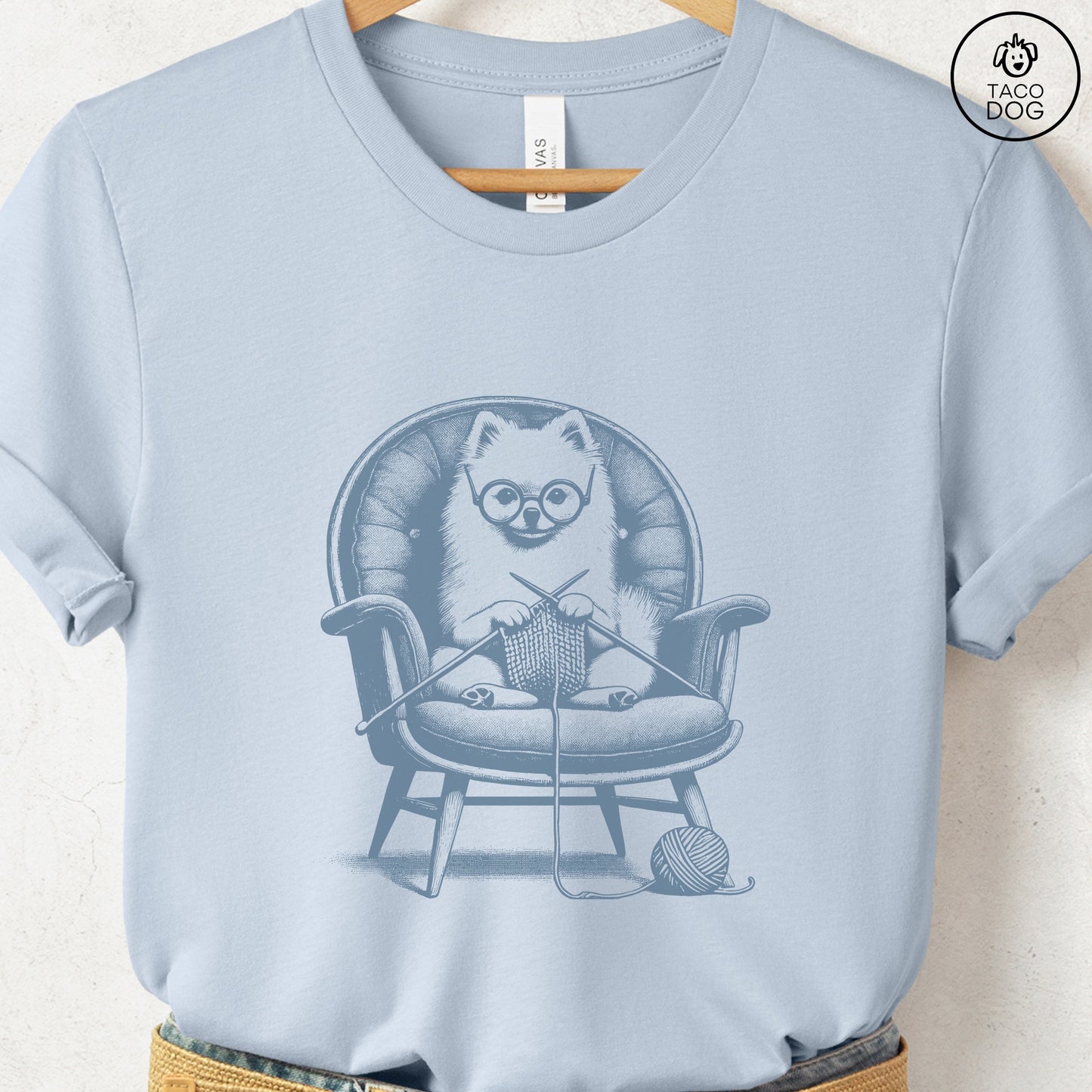 Pomeranian Knitting T-Shirt