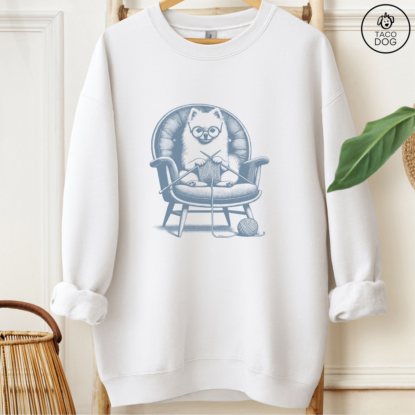 Pomeranian Knitting Sweatshirt