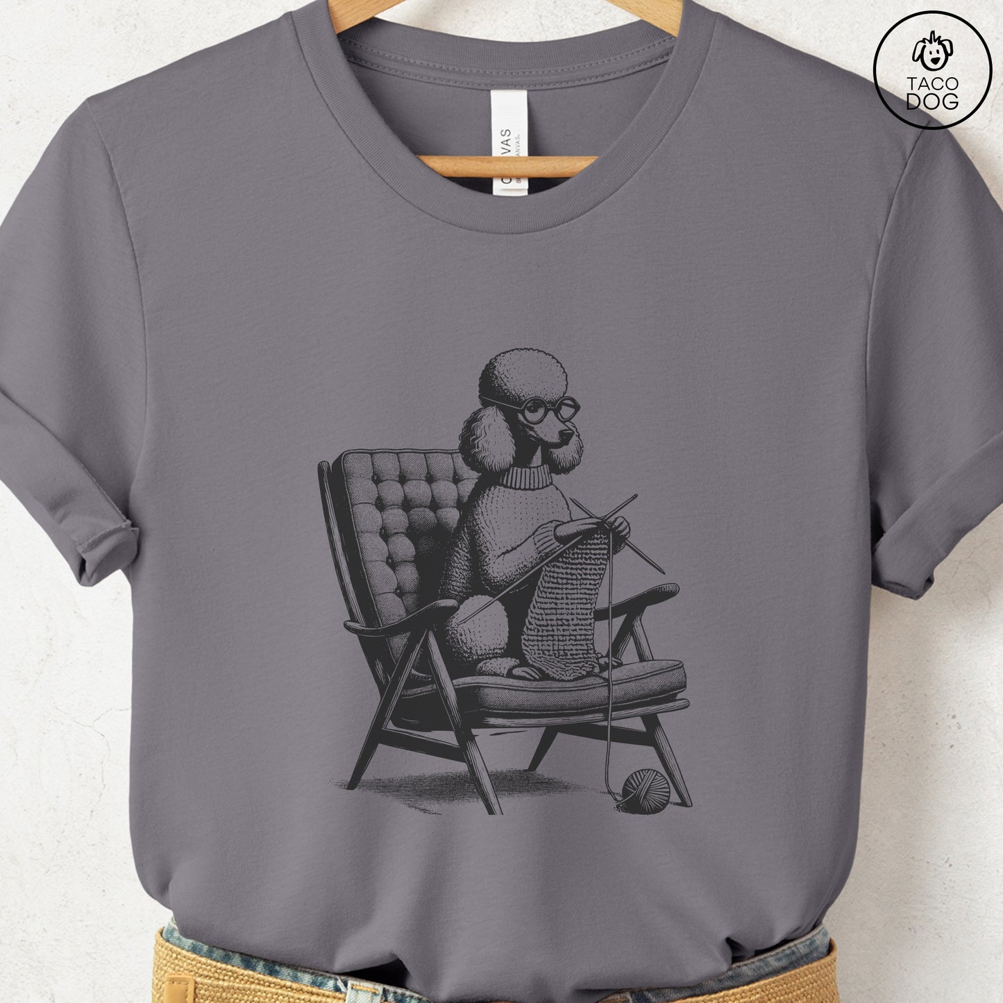 Poodle Knitting T-Shirt