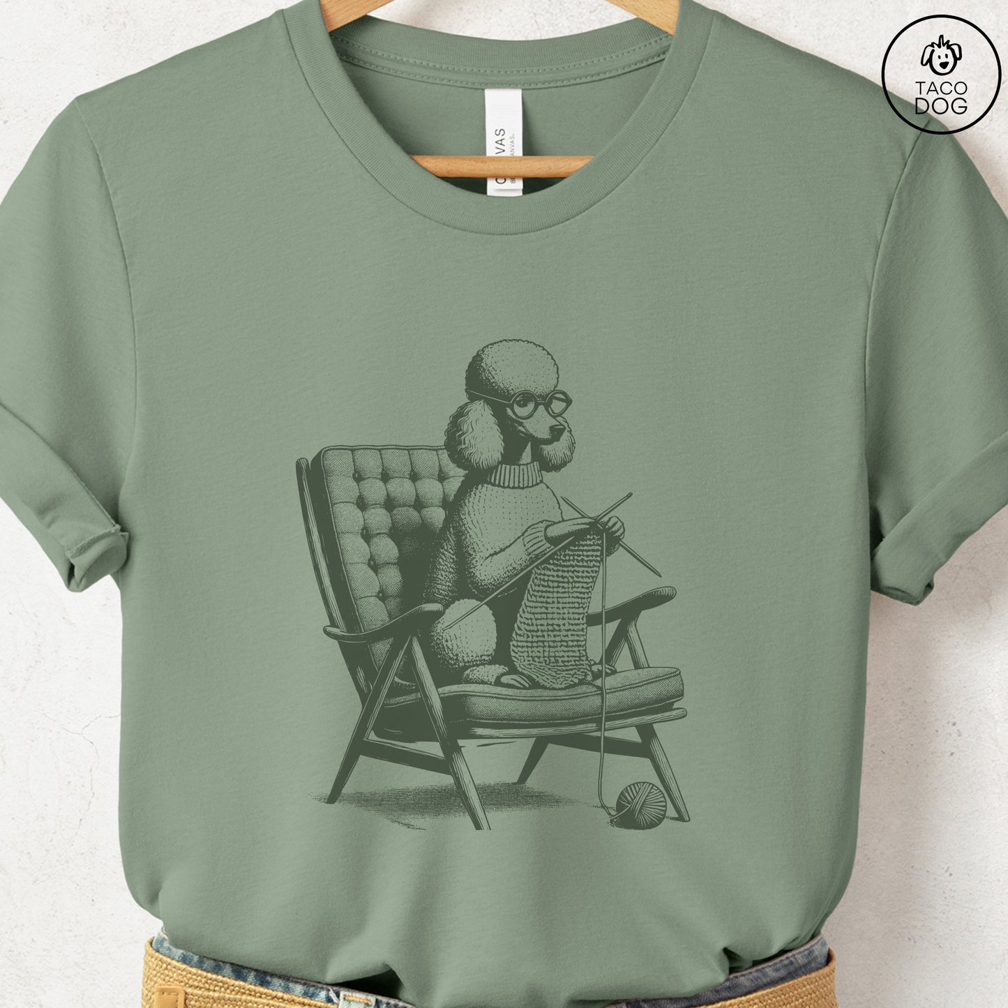 Poodle Knitting T-Shirt