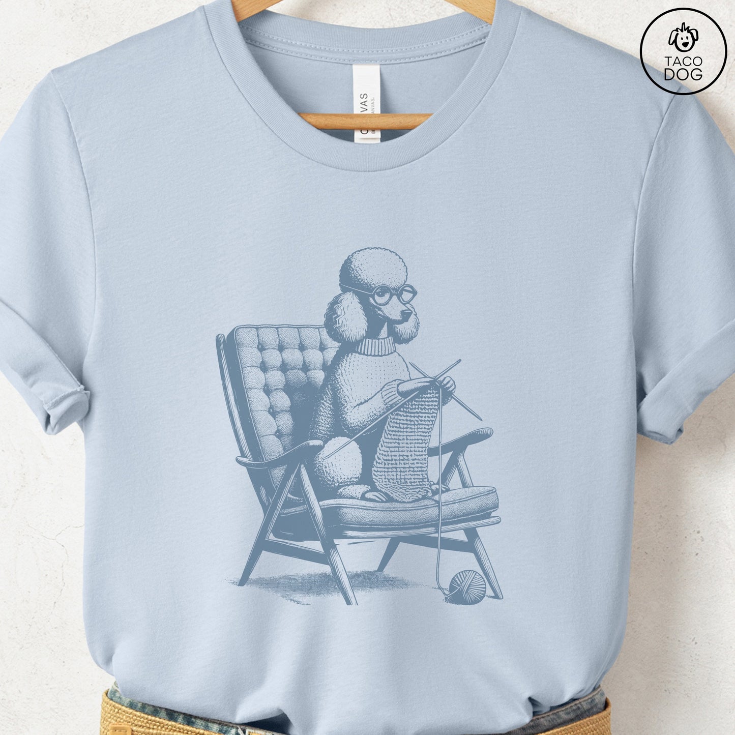 Poodle Knitting T-Shirt