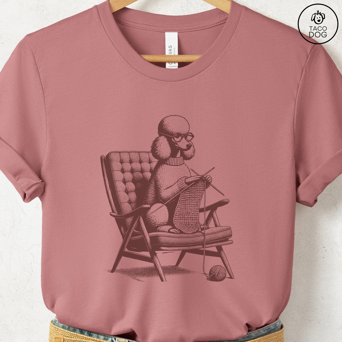 Poodle Knitting T-Shirt