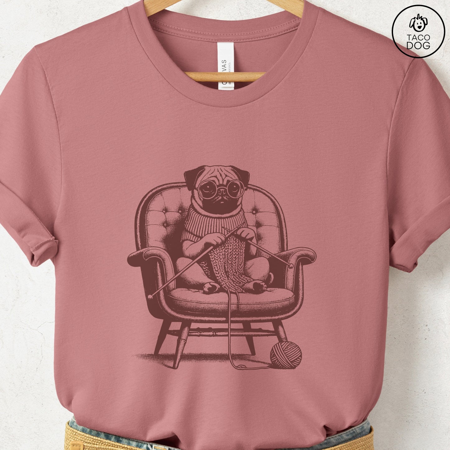 Pug Knitting T-Shirt