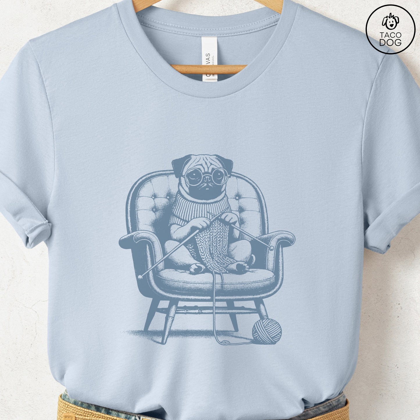 Pug Knitting T-Shirt
