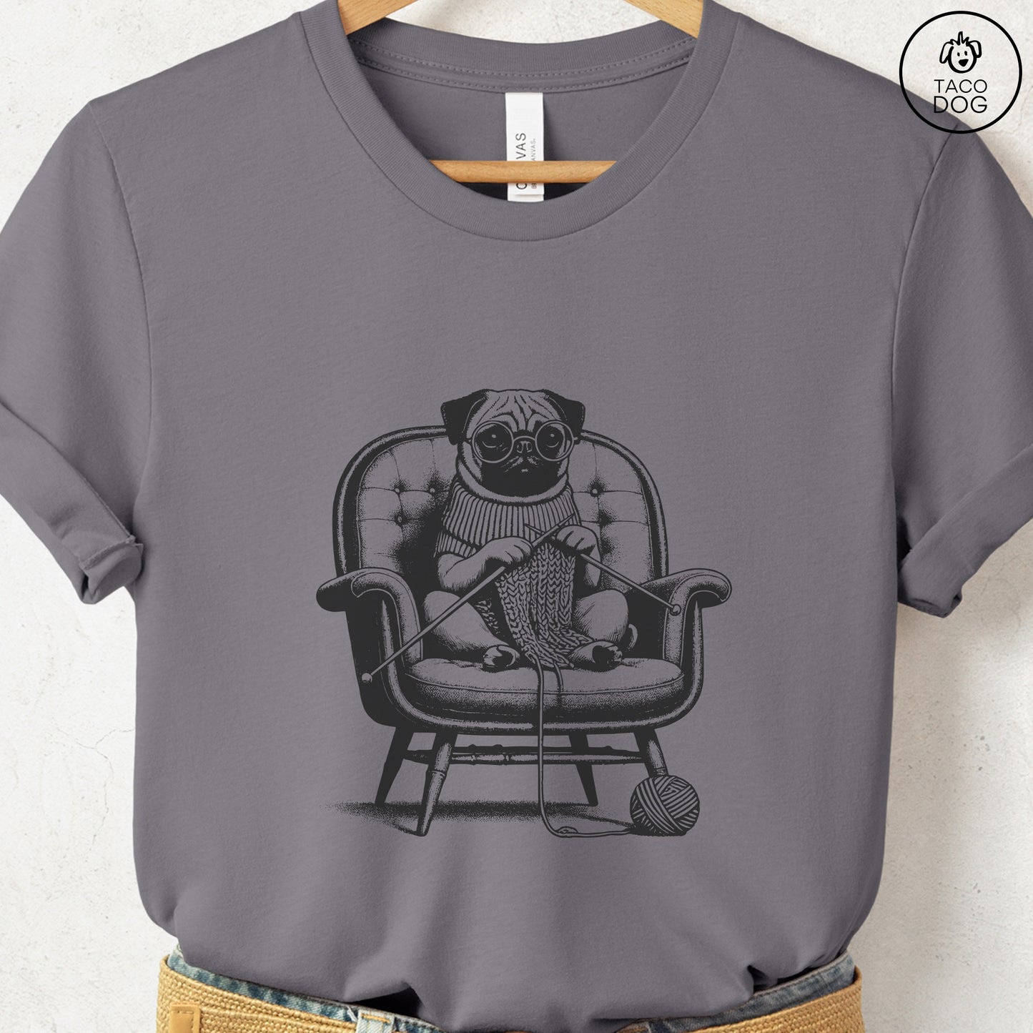 Pug Knitting T-Shirt