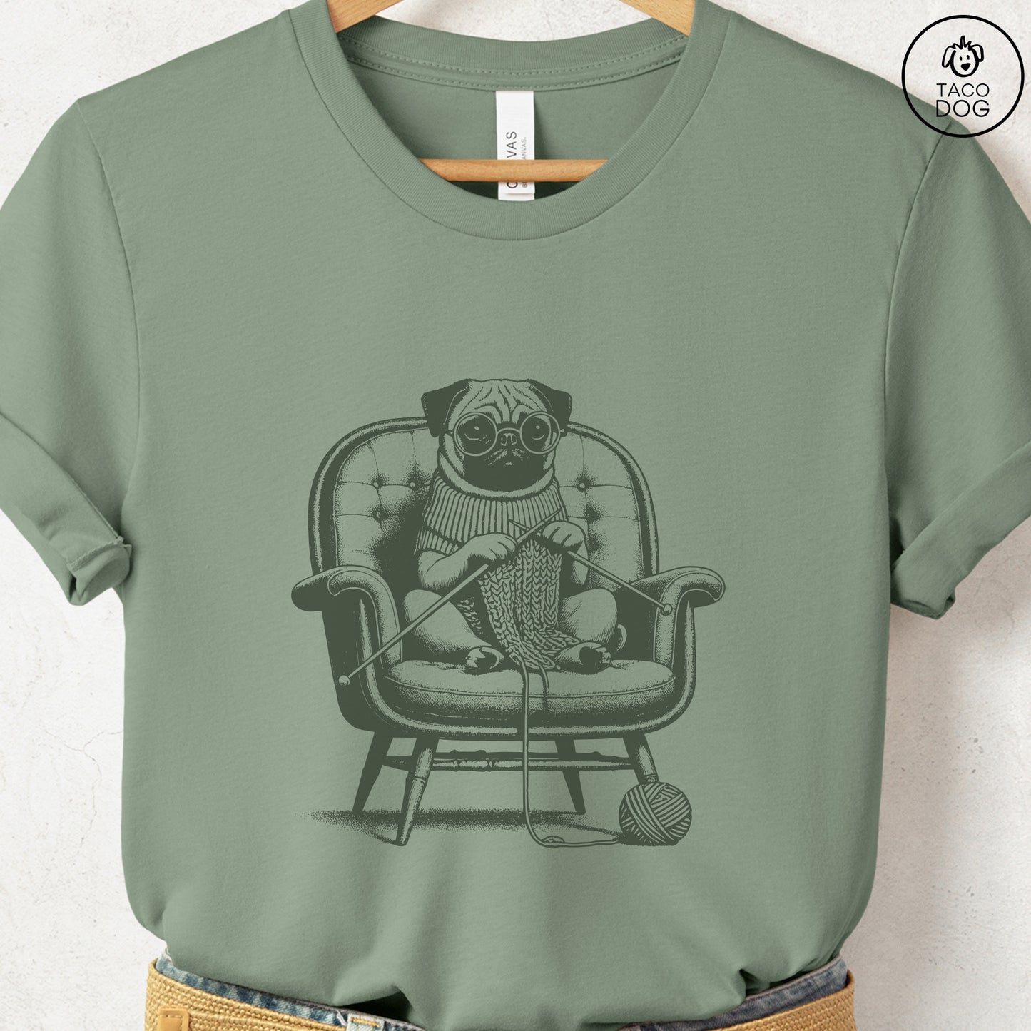 Pug Knitting T-Shirt