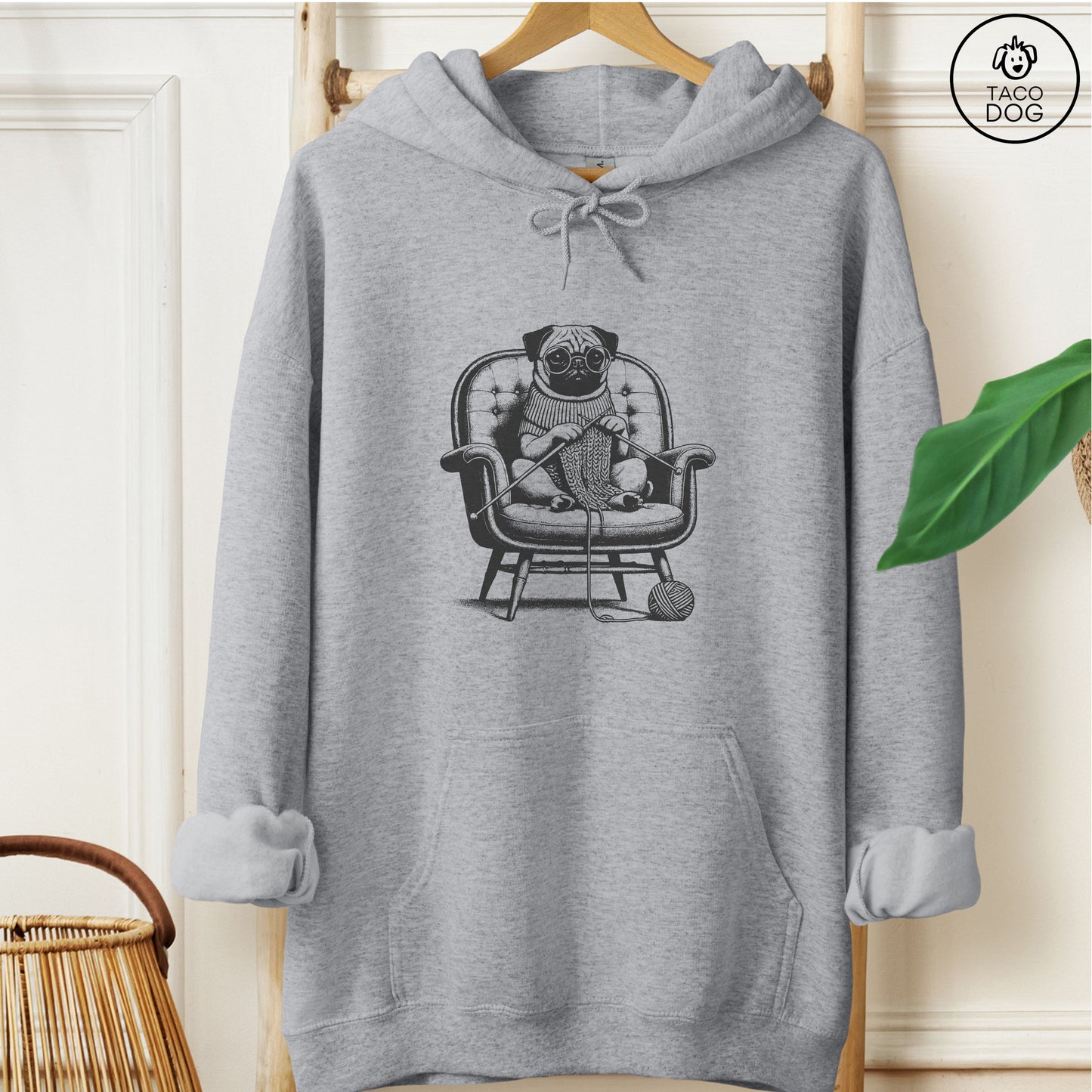 Pug Knitting Hoodie