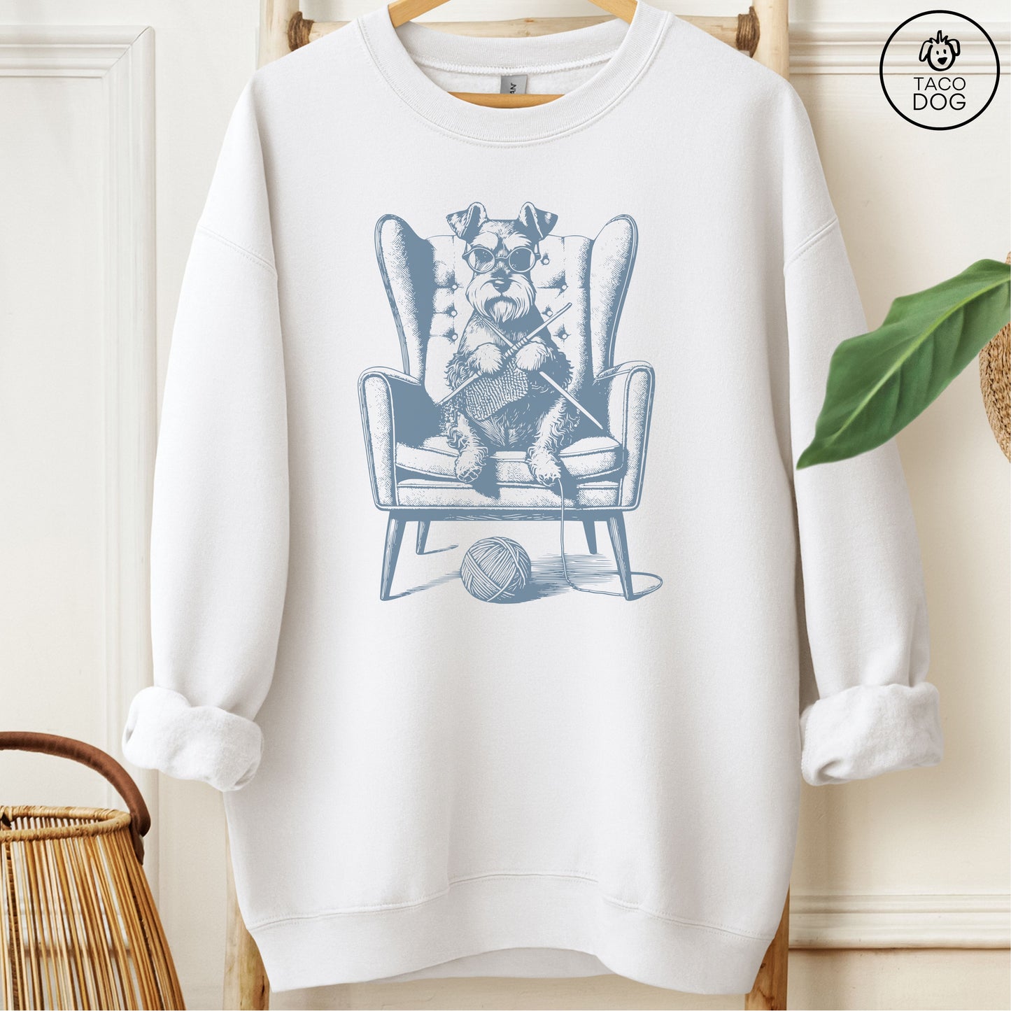 Schnauzer Knitting Sweatshirt