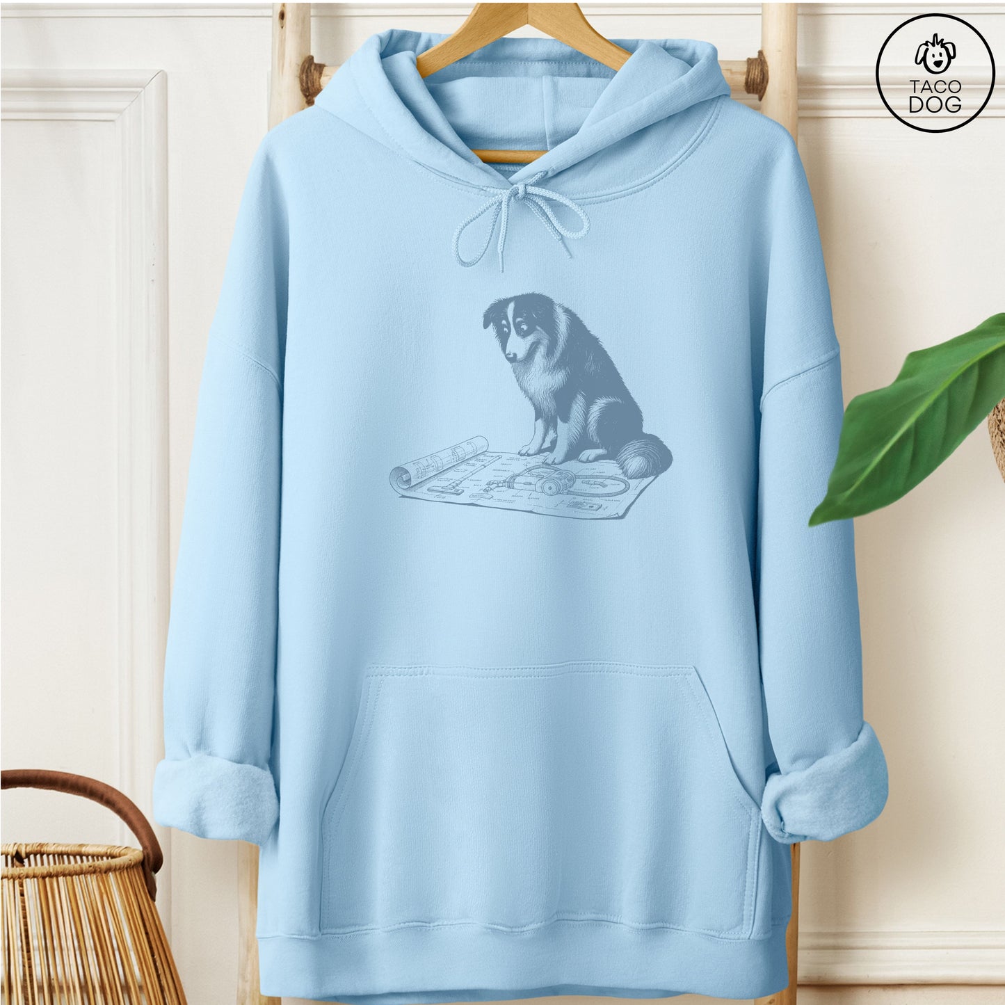 Australian Shepherd Aussie Vacuum Blueprint Hoodie