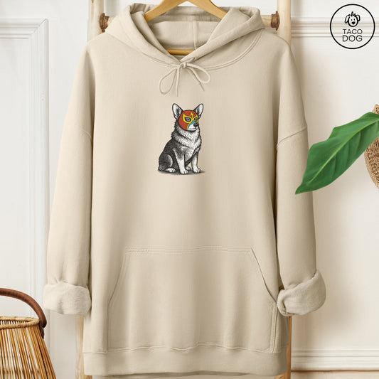 Corgi Luchador Hoodie Sand Taco-Dog