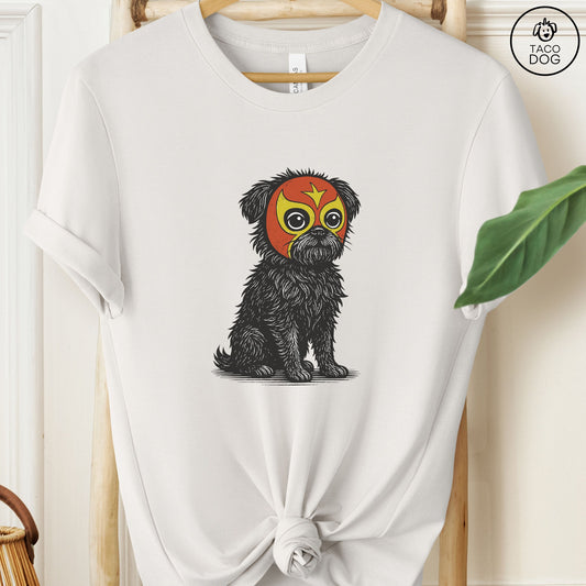 Brussels Griffon Griff Luchador Tee Vintage White Taco-Dog