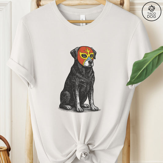 Labrador Retriever Luchador Tee Vintage White Taco-Dog