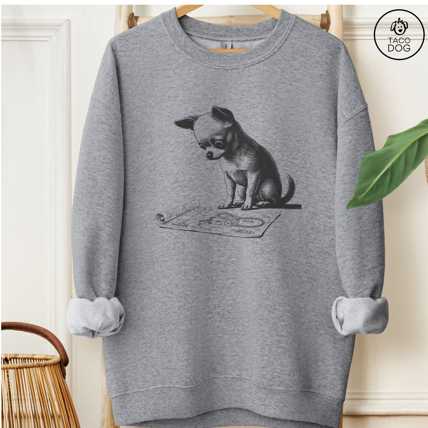 Chihuahua Vacuum Blueprint Sweatshirt