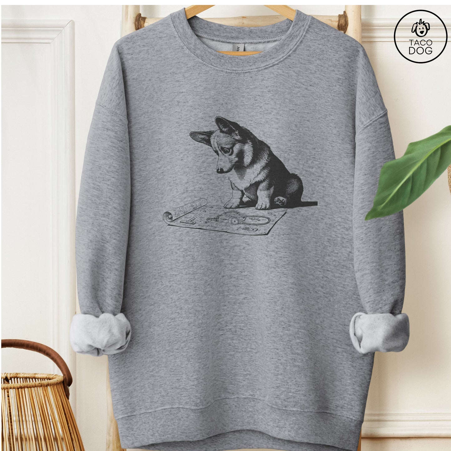 Corgi Vacuum Blueprint Sweatshirt