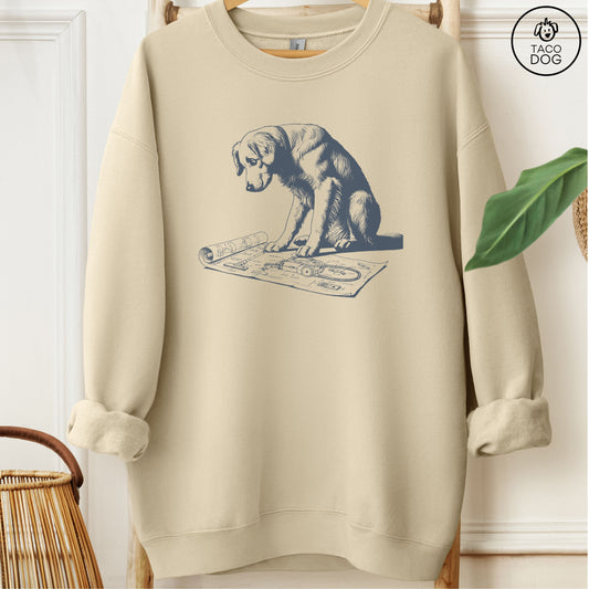 Golden Retriever Vacuum Blueprint Sweatshirt Sand Taco-Dog