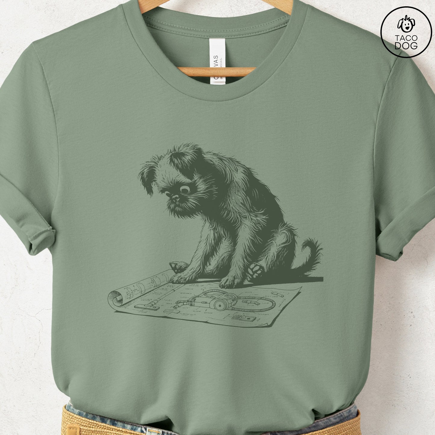 Brussels Griffon Griff Vacuum Blueprint T-Shirt