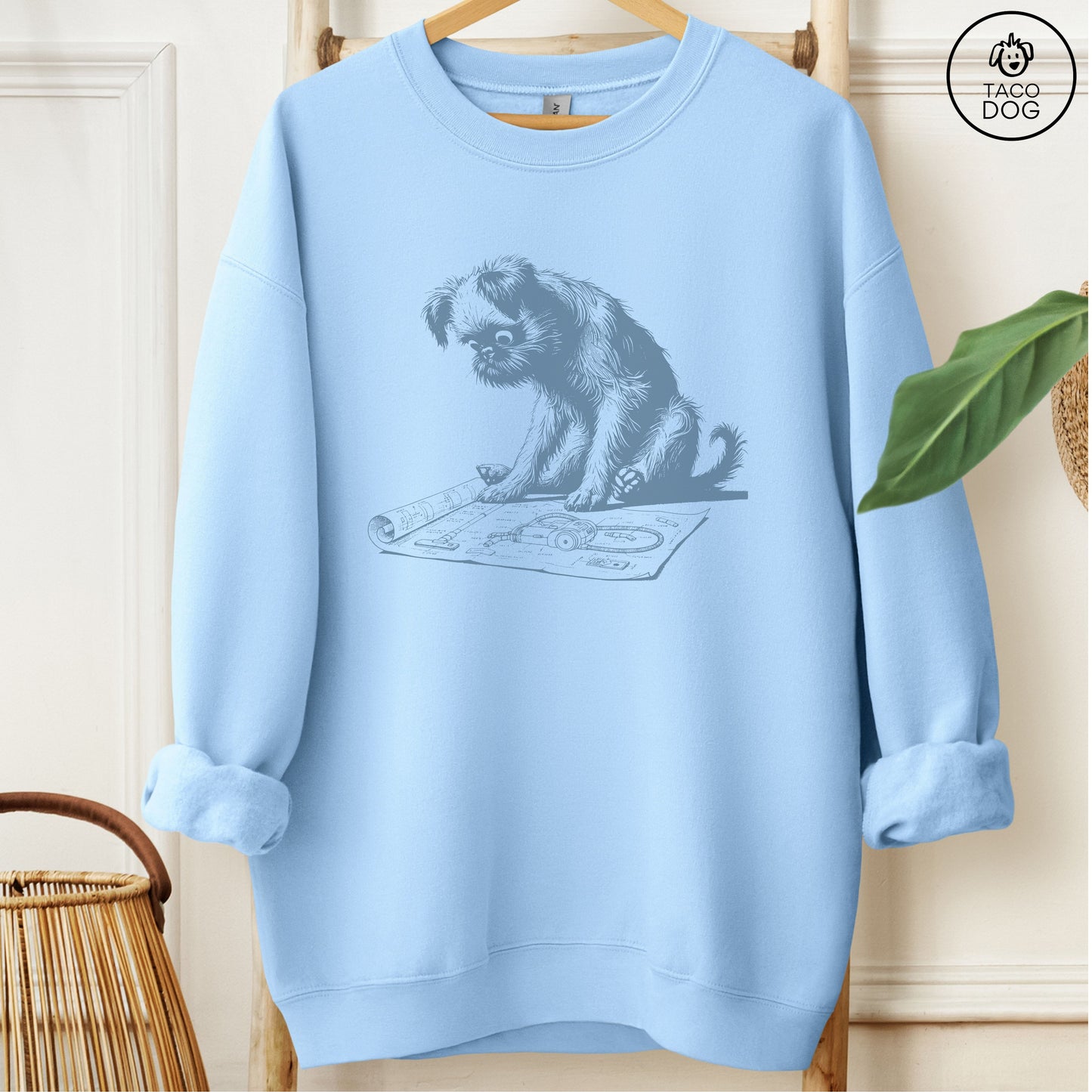Brussels Griffon Griff Vacuum Blueprint Sweatshirt