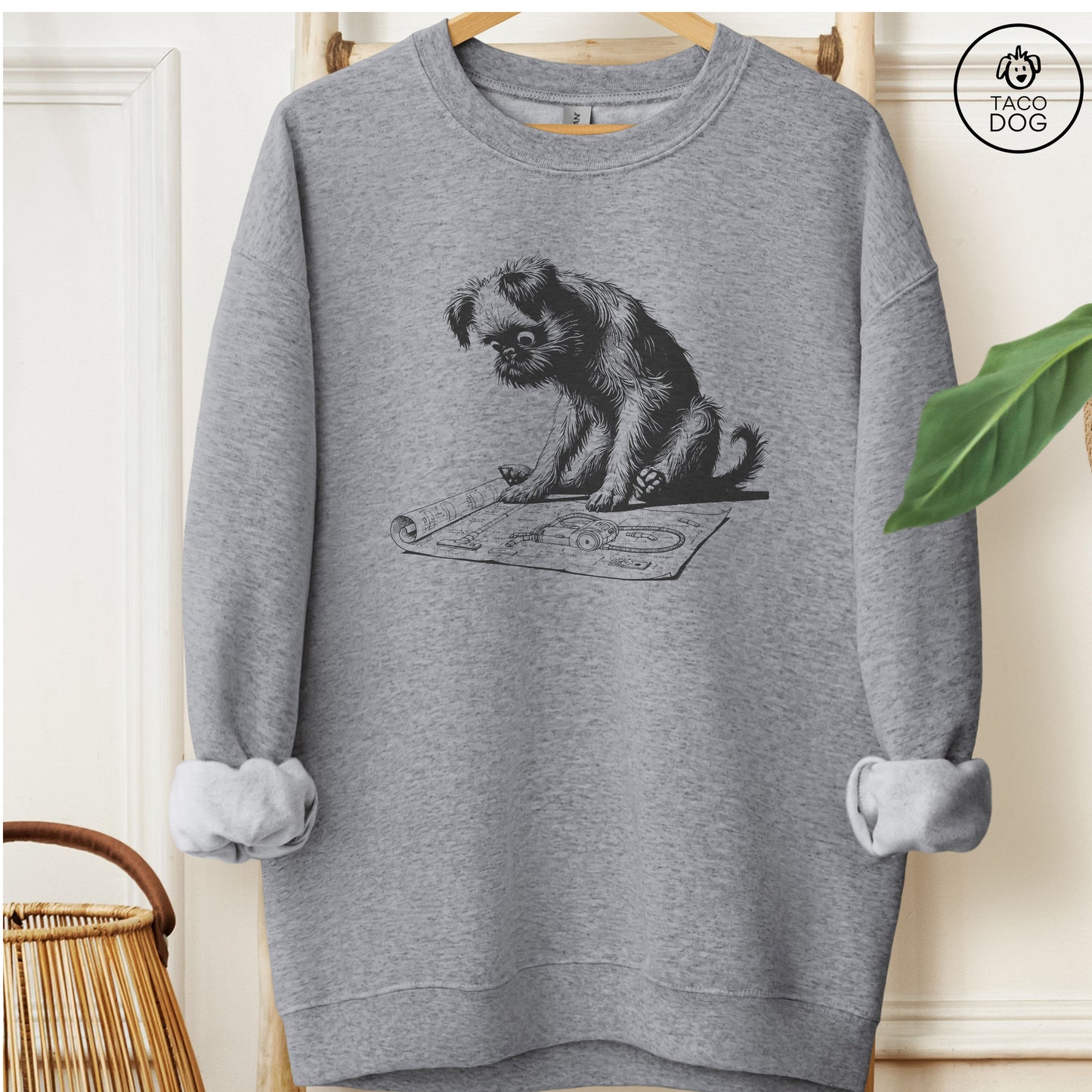 Brussels Griffon Griff Vacuum Blueprint Sweatshirt