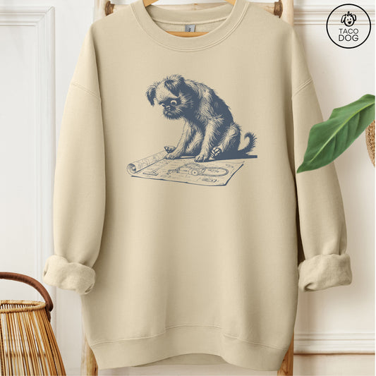 Brussels Griffon Griff Vacuum Blueprint Sweatshirt Sand Taco-Dog
