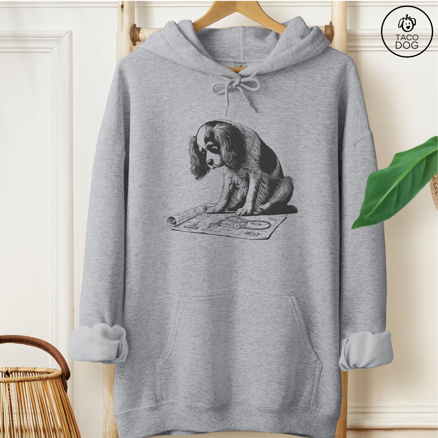 Cavalier King Charles Spaniel Vacuum Blueprint Hoodie