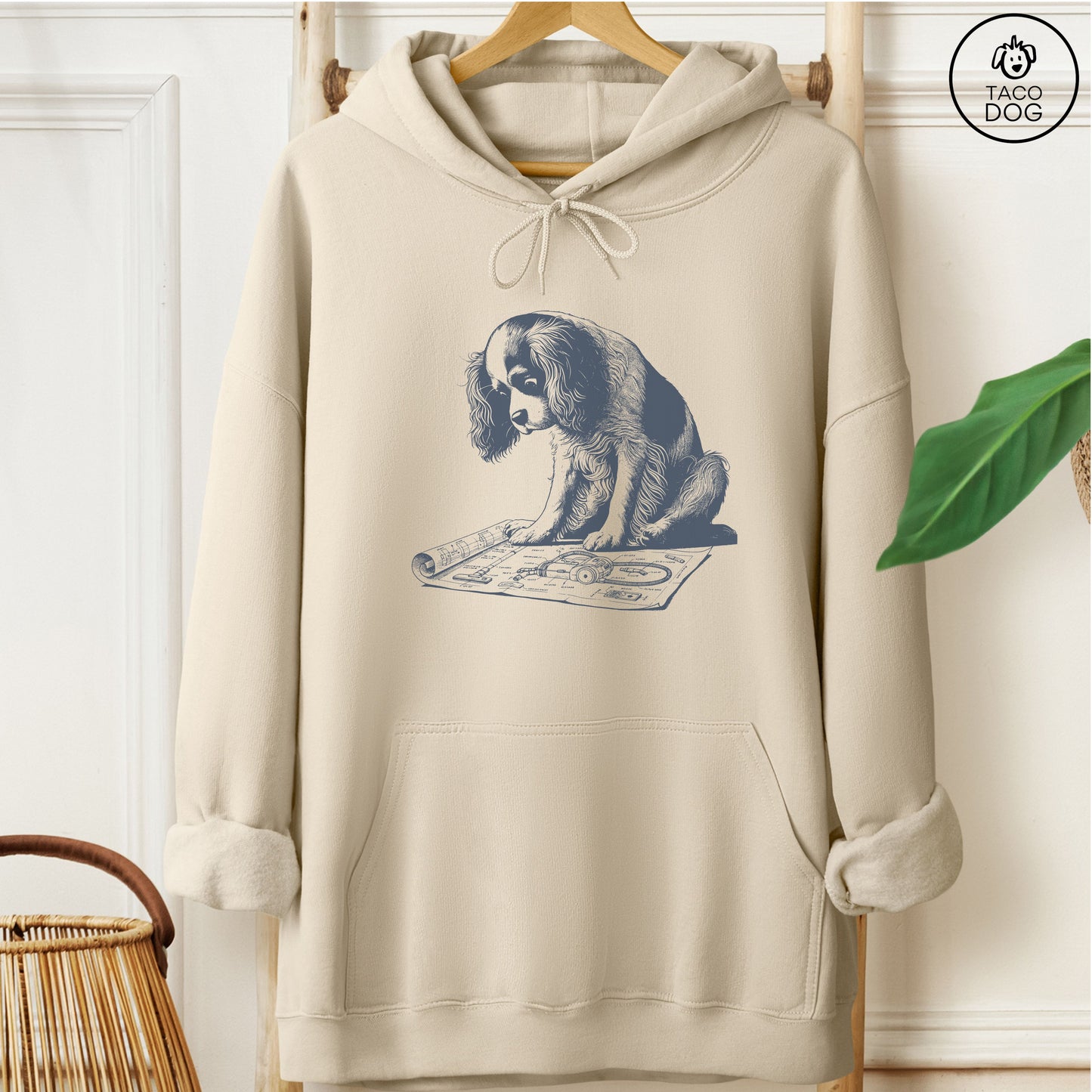 Cavalier King Charles Spaniel Vacuum Blueprint Hoodie