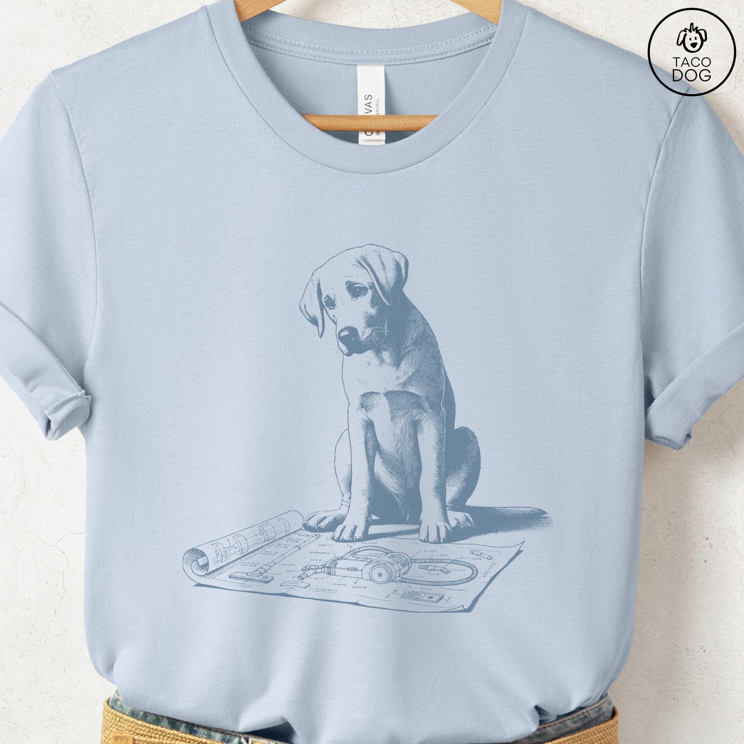 Labrador Retriever Lab Vacuum Blueprint T-Shirt