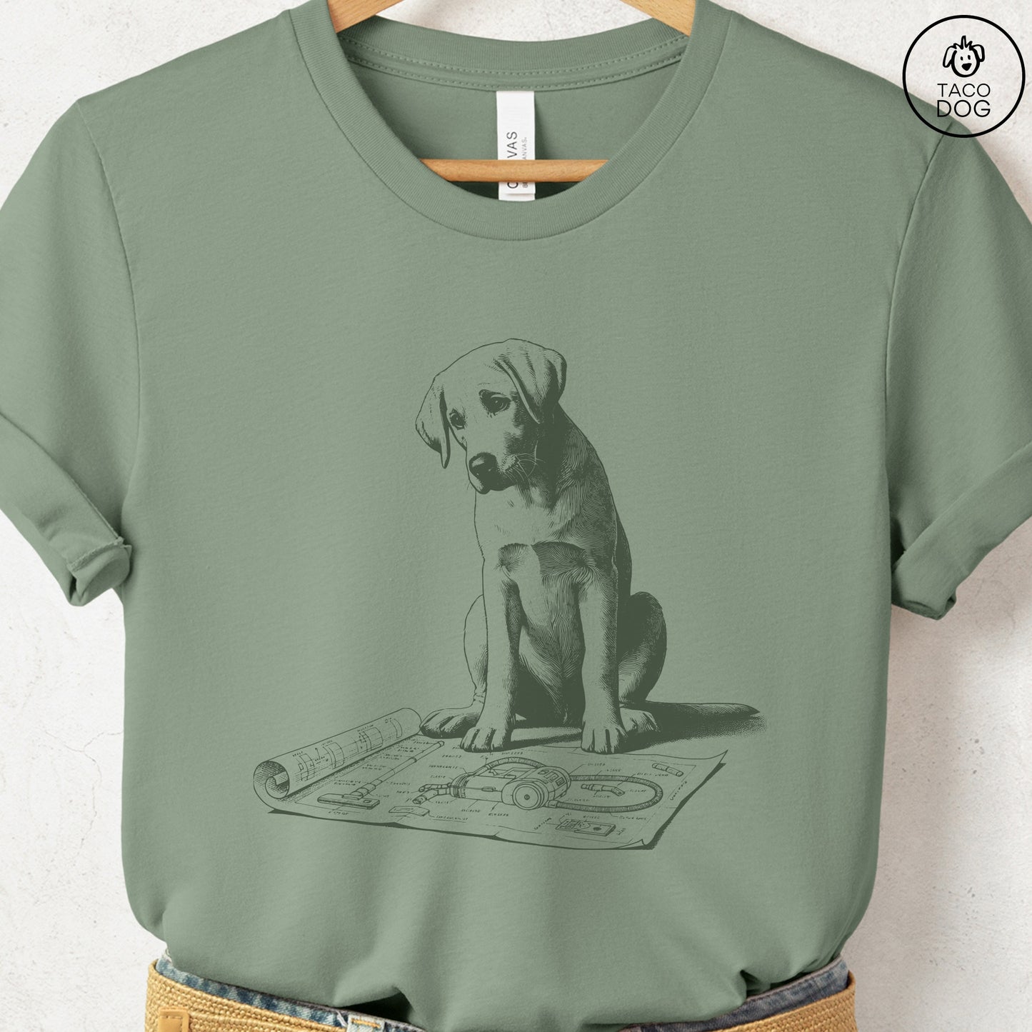 Labrador Retriever Lab Vacuum Blueprint T-Shirt