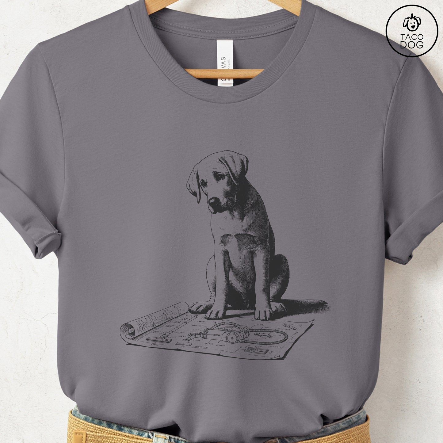 Labrador Retriever Lab Vacuum Blueprint T-Shirt