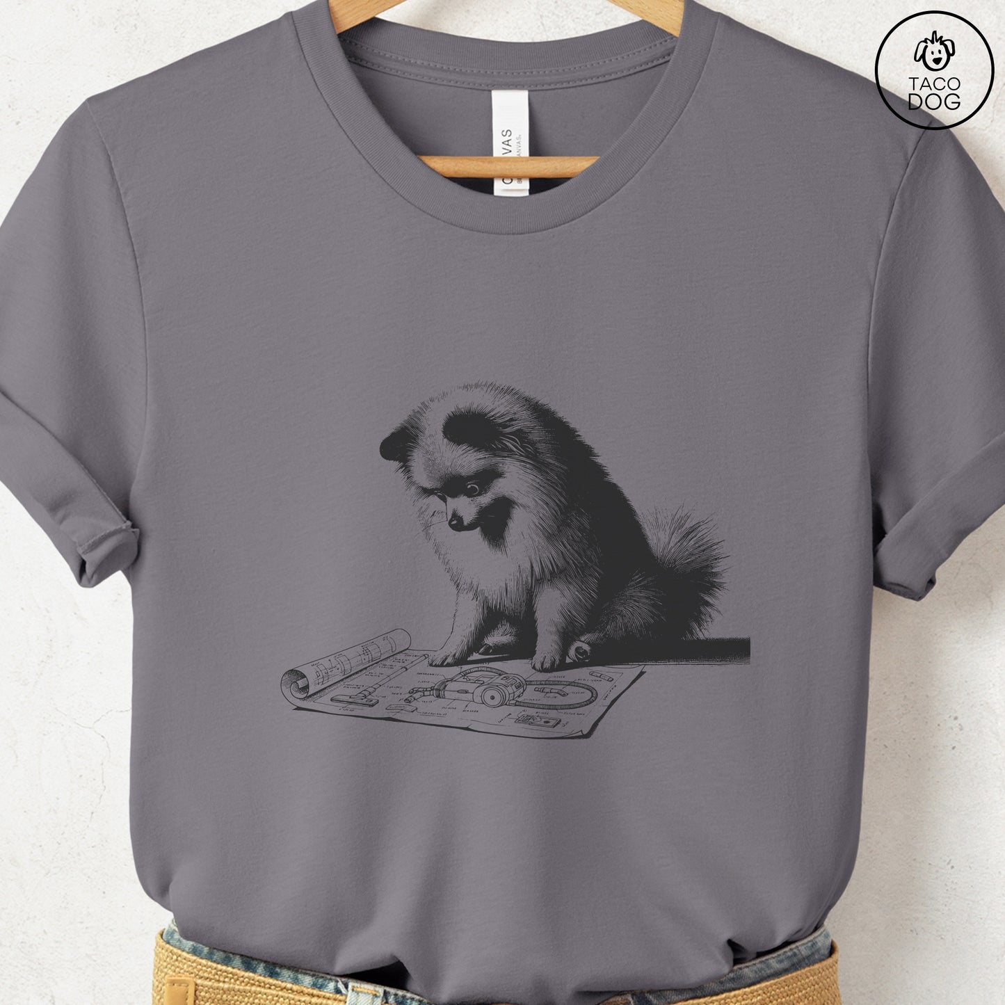 Pomeranian Vacuum Blueprint T-Shirt