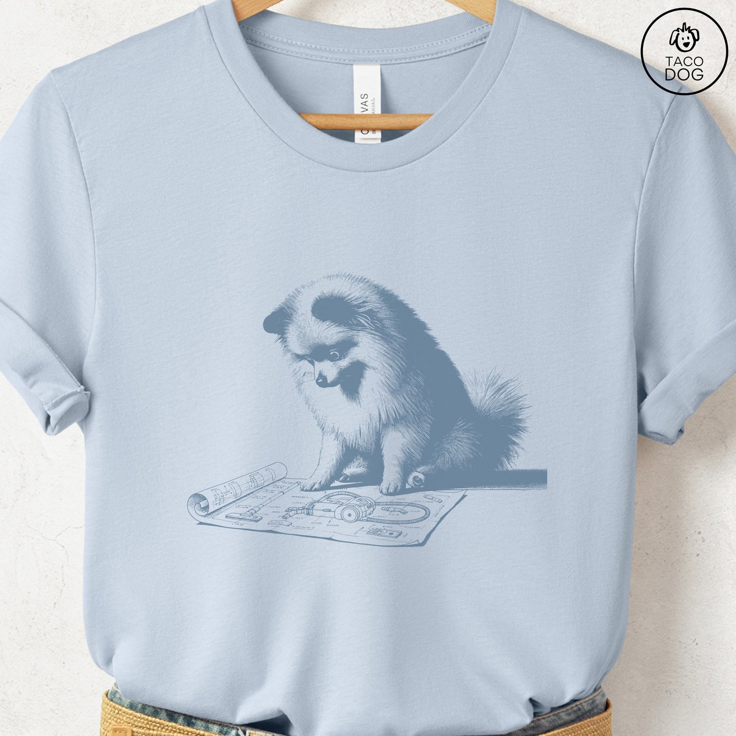 Pomeranian Vacuum Blueprint T-Shirt