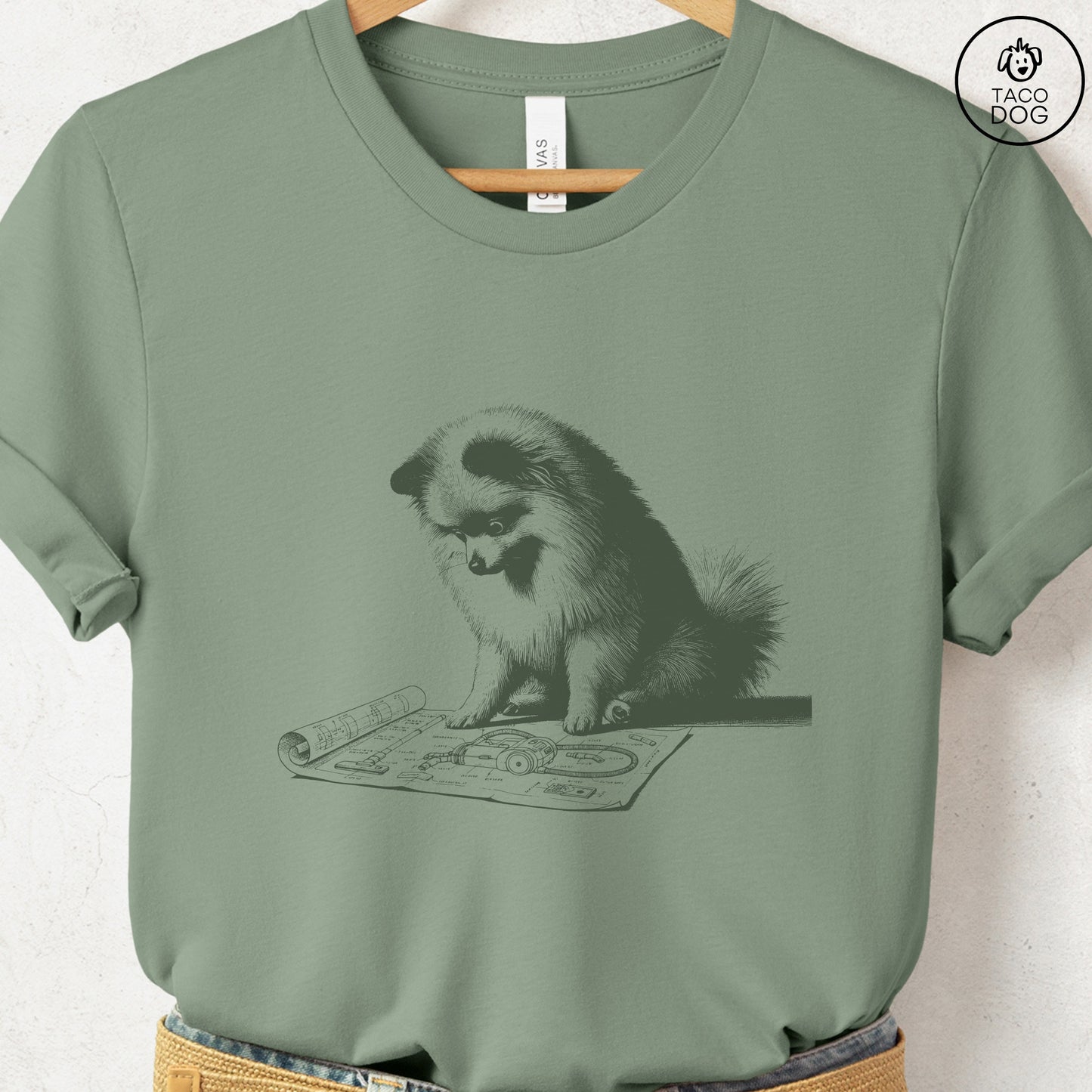 Pomeranian Vacuum Blueprint T-Shirt