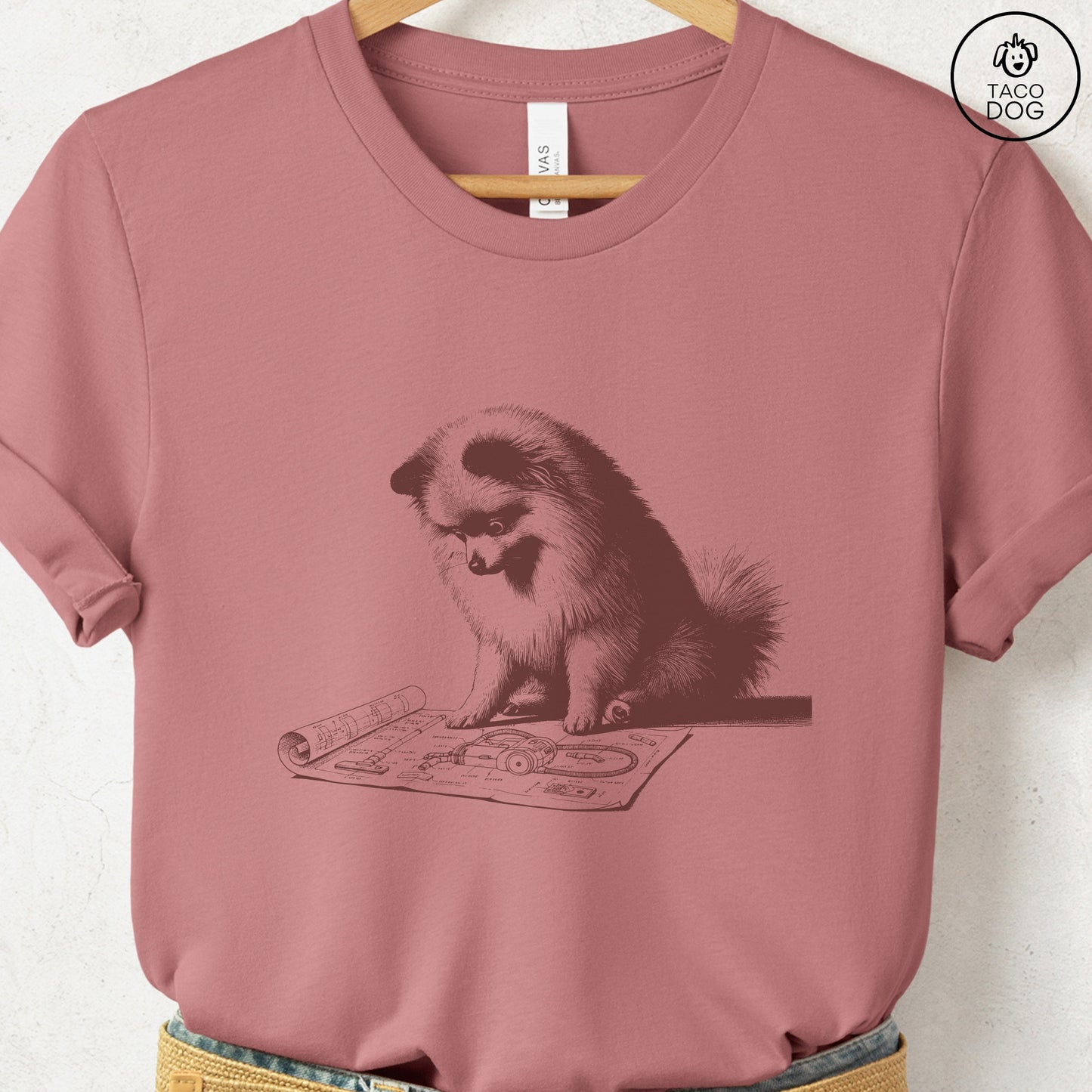 Pomeranian Vacuum Blueprint T-Shirt
