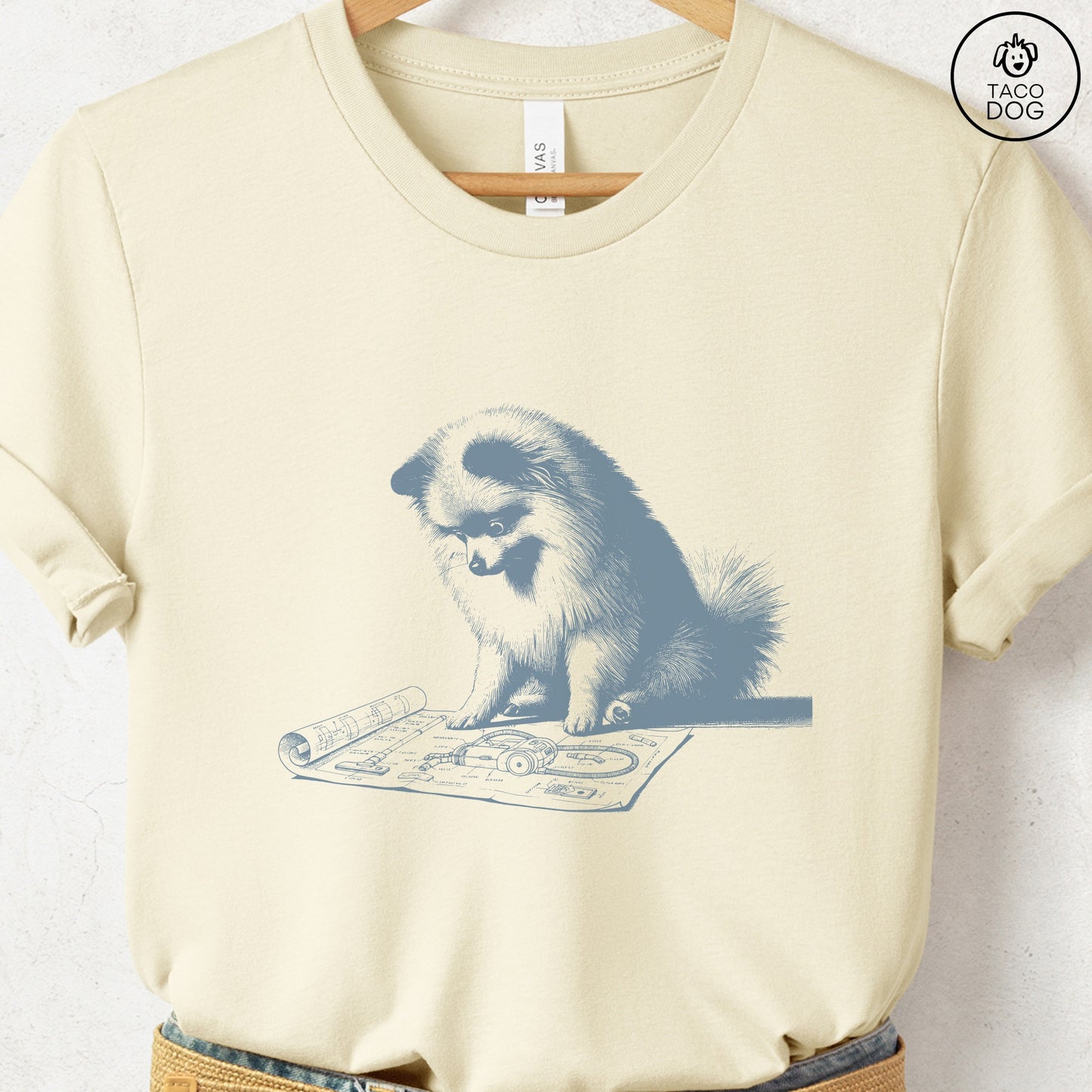 Pomeranian Vacuum Blueprint T-Shirt