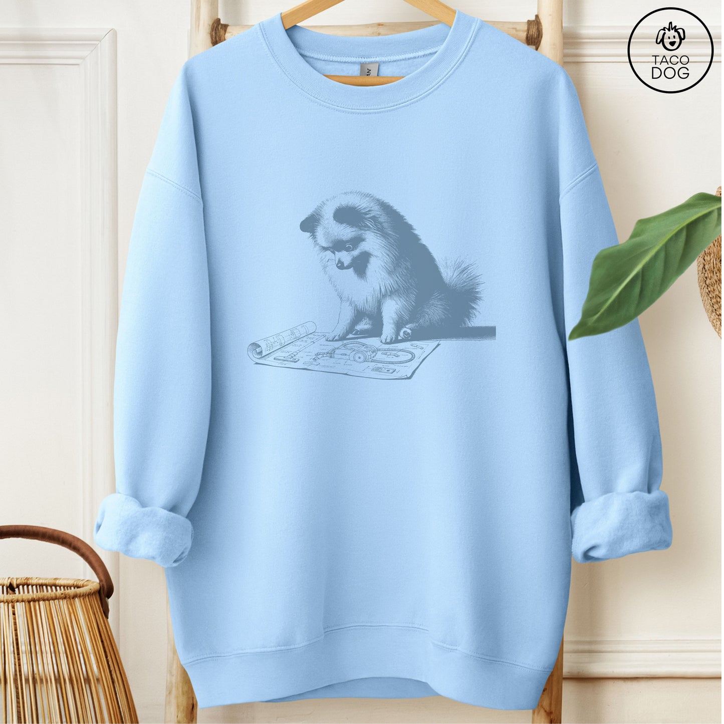 Pomeranian Vacuum Blueprint Sweatshirt