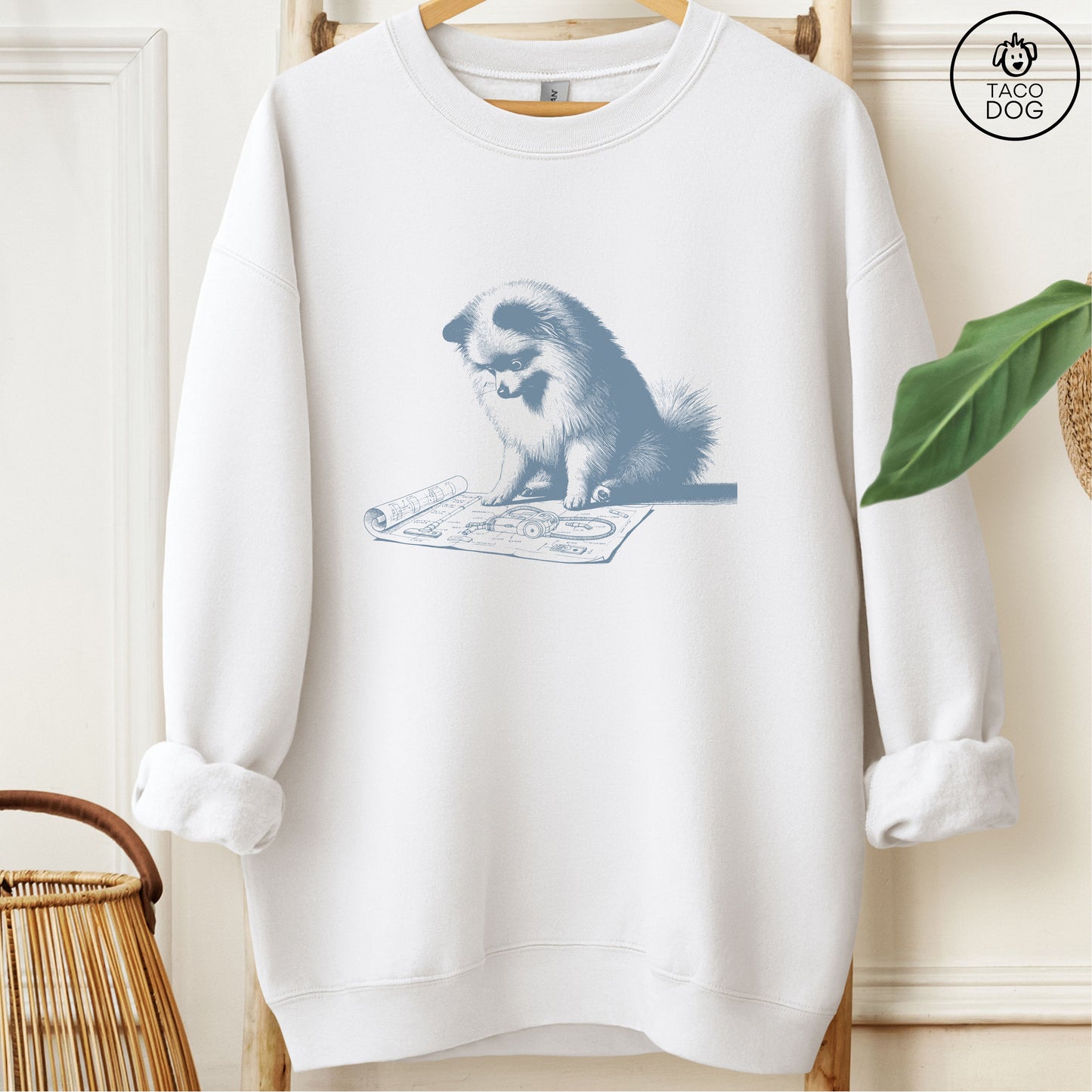 Pomeranian Vacuum Blueprint Sweatshirt