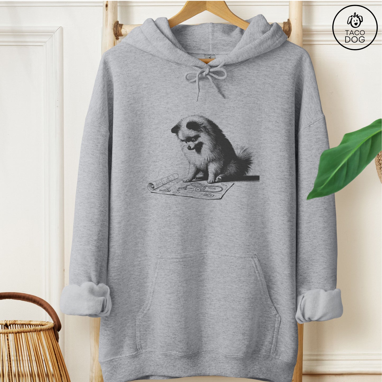 Pomeranian Vacuum Blueprint Hoodie