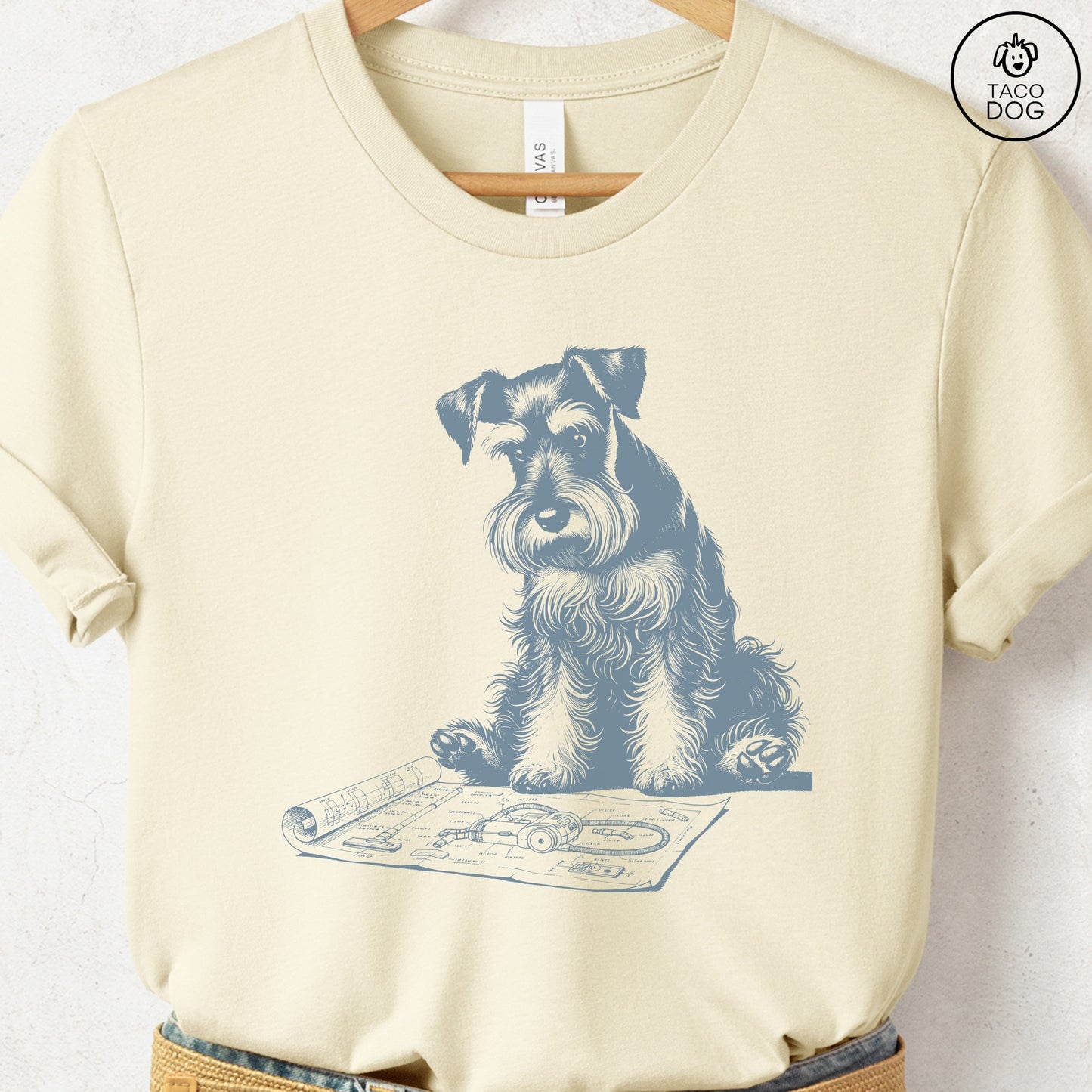 Schnauzer Vacuum Blueprint T-Shirt