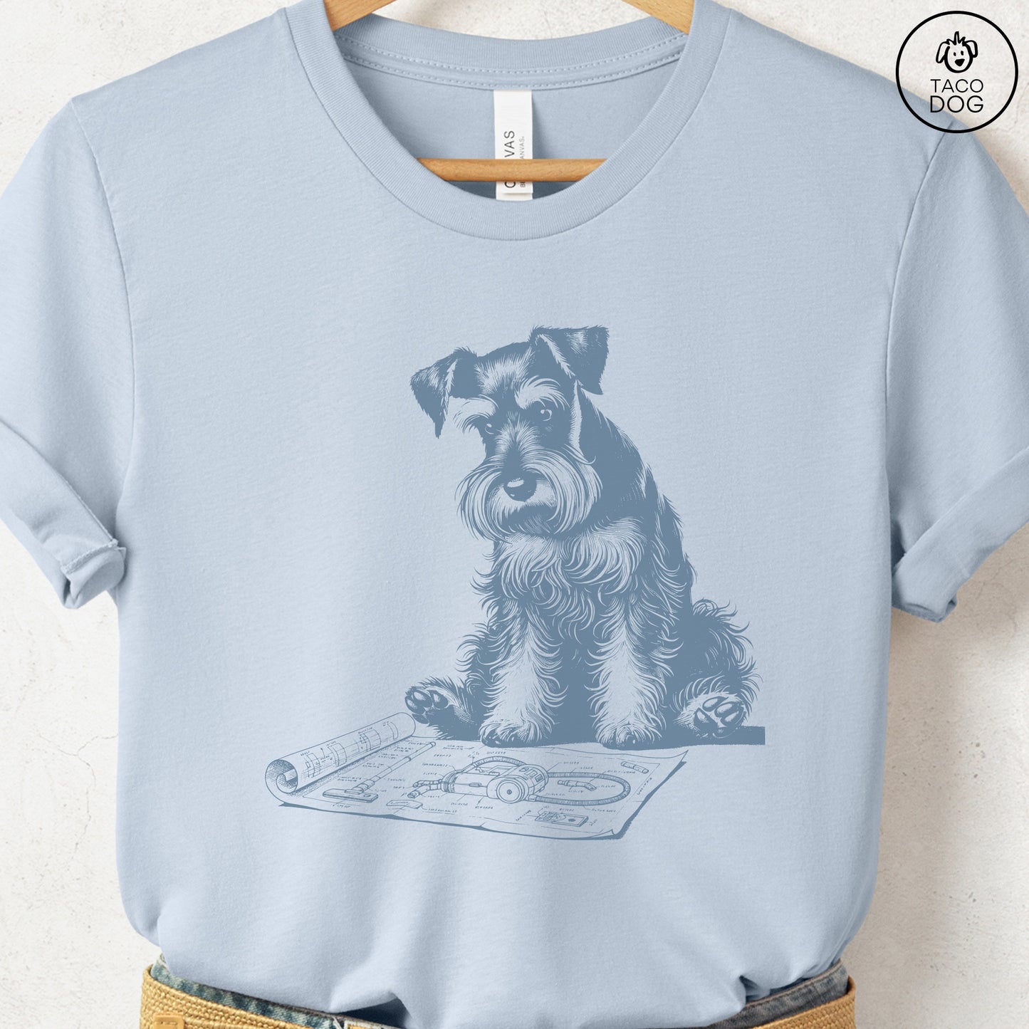 Schnauzer Vacuum Blueprint T-Shirt