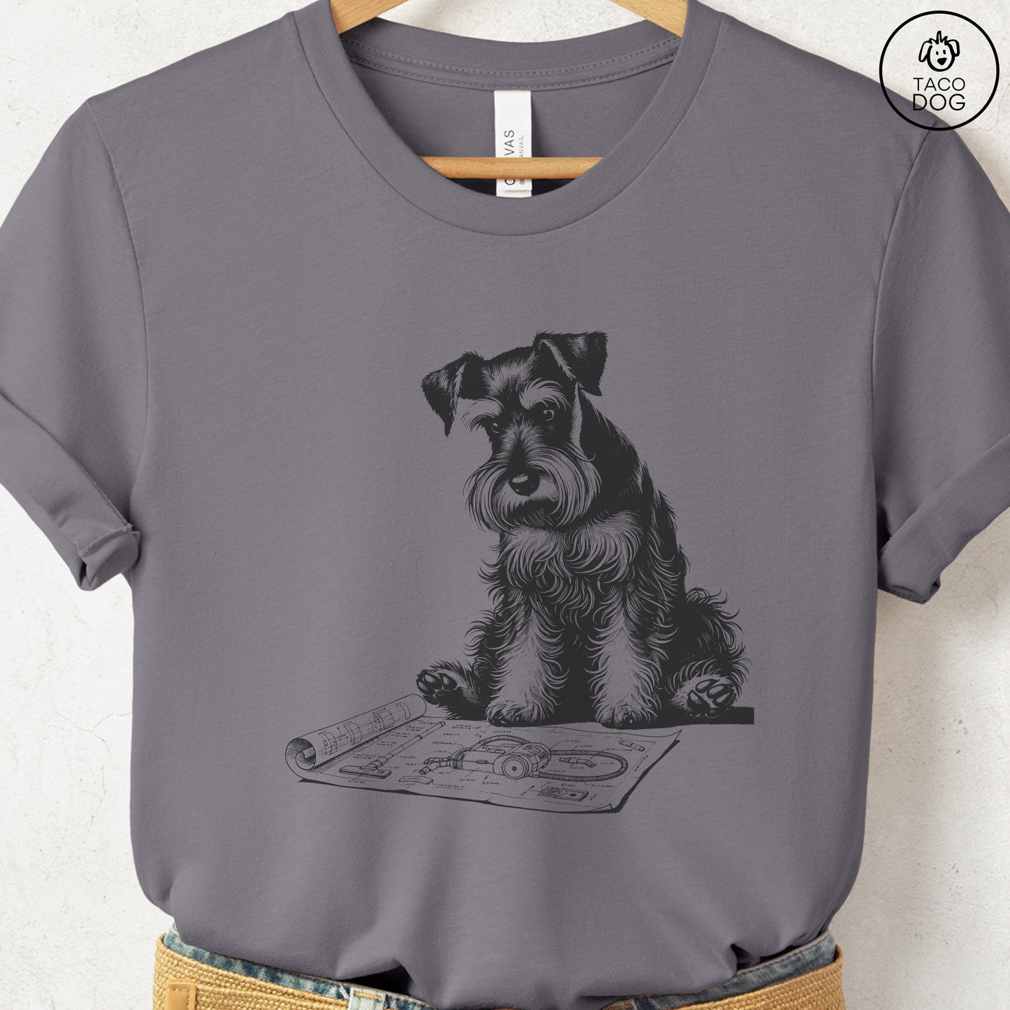 Schnauzer Vacuum Blueprint T-Shirt